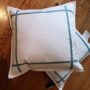 NWT - (set of 2) Ralph Lauren - Eden Frame 18" Square Decorative Throw Pillows